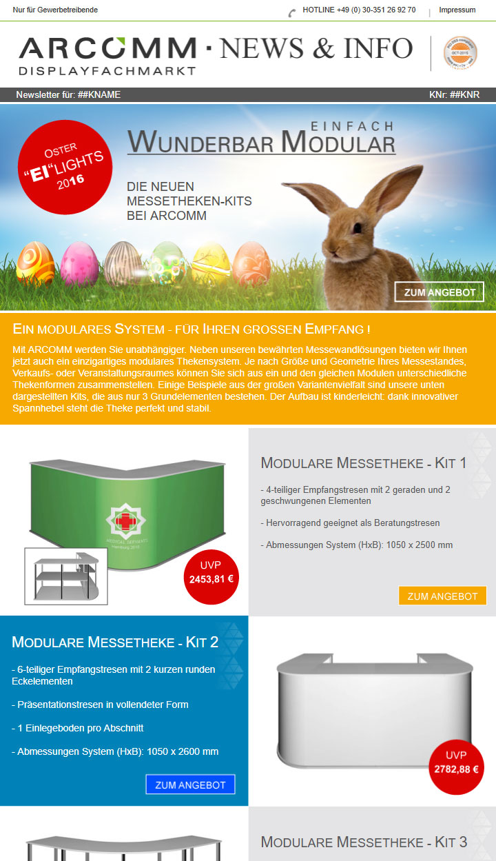 Vorschau Newsletter Modulare Messetheken