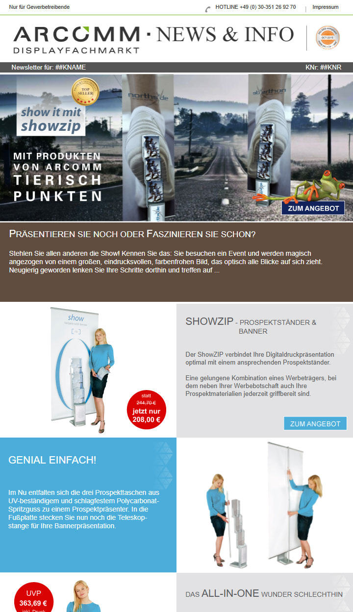 Vorschau Newsletter ShowZIP