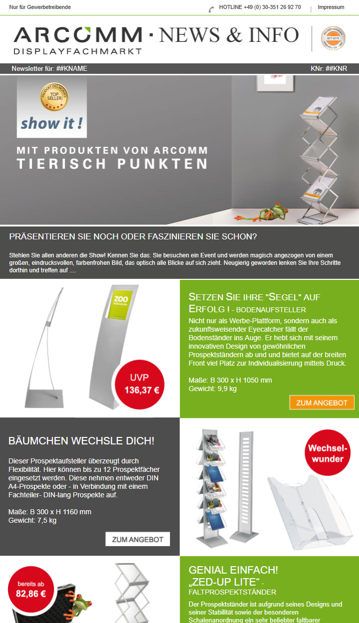 Vorschau Newsletter Prospektständer